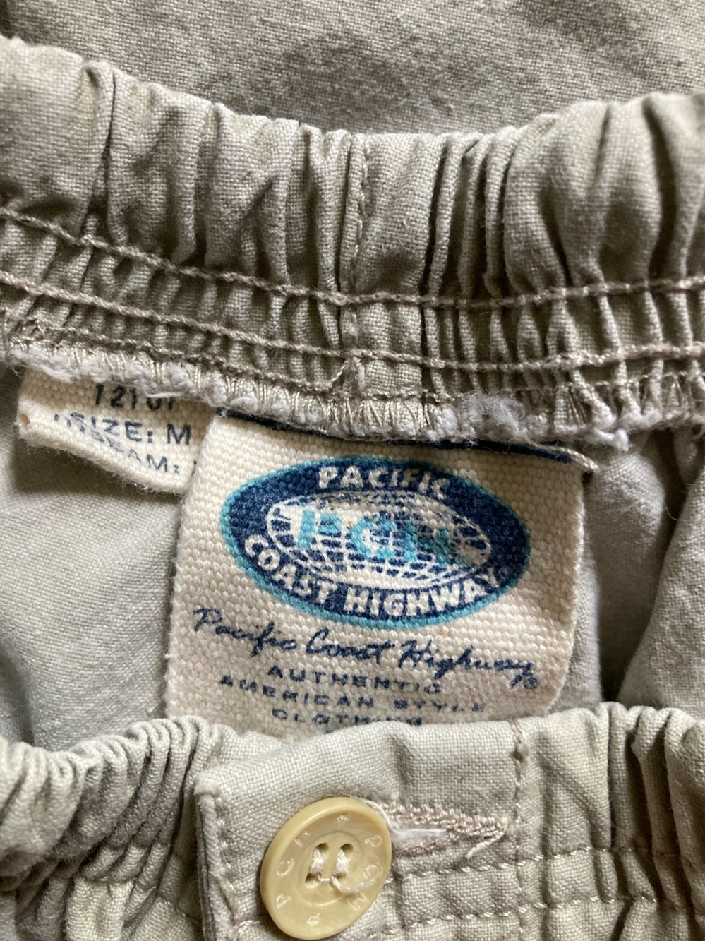 Pacific Coast Highway vintage medium men’s Khaki elastic waistband Chinos